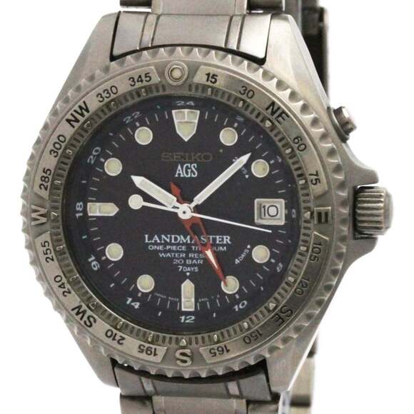 SEIKO Land Master Kinetic Titanium Mens Watch 5M45-6A00